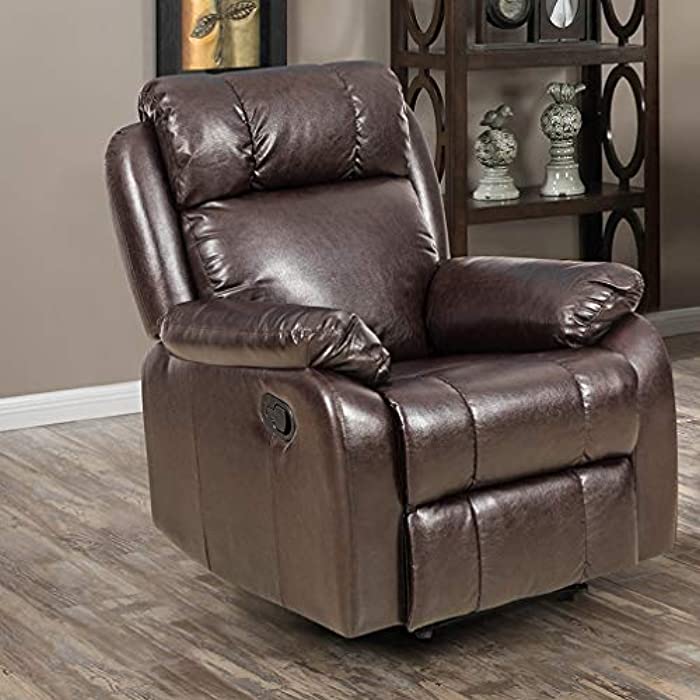 Recliner Chair Leather Sofa Recliner Couch Manual Reclining Home Theater Seating Manual Recliner Motion for Living Room Furniture