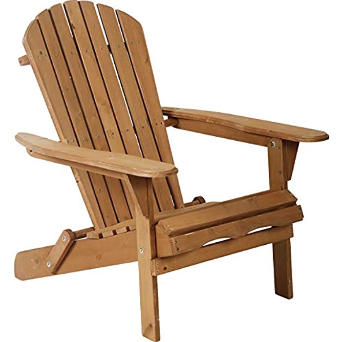 Adirondack Chair Patio Chairs Lawn Chair Folding Adirondack Chair Outdoor Chairs Patio Seating Fire Pit Chairs Wood Chairs for Adults Yard Garden w/Natural Finish