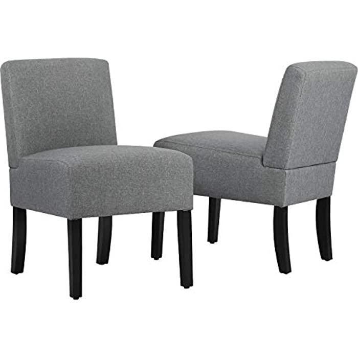 BestMassage Accent Chair Set of 2 Accent Chairs for Living Room Armless Chair Dining Chair Elegant Design Modern Fabric Living Room Chairs Sofa