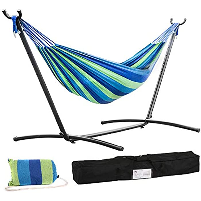 PayLessHere Outdoor Steel Premium Carrying Case Patio or Indoor Portable Hammock Stand Heavy Duty, Blue