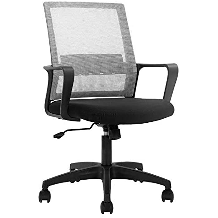 Home Office Chair Ergonomic Desk Chair Swivel Rolling Computer Chair Executive Lumbar Support Task Mesh Chair Adjustable Stool for Women Men,Grey