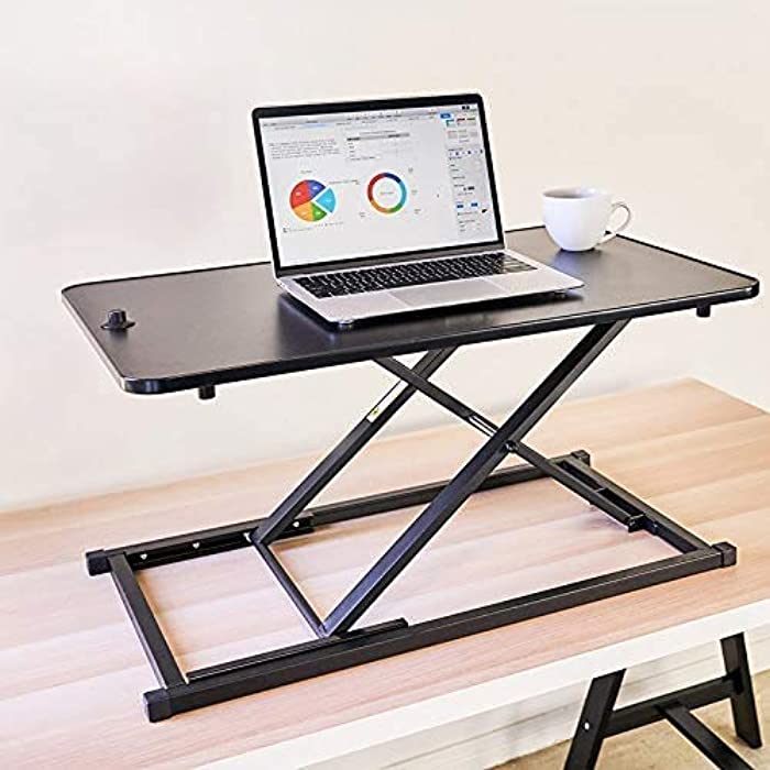 Standing Desk Computer Workstation Stand Up Desks Height Adjustable Sit Stand Converter Laptop Stands Dual Monitor PC Desktop Riser Table,29