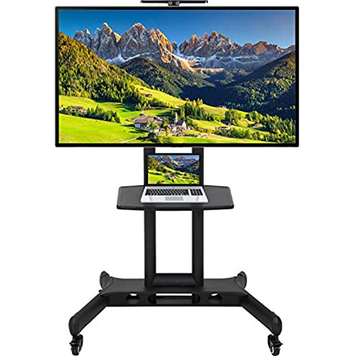 TV Cart Stand Rolling Cart LCD Portable TV Cart with Wheels for LCD LED Plasma Flat Screen Panel Bedroom Living Room Meeting Room 32" to 65"