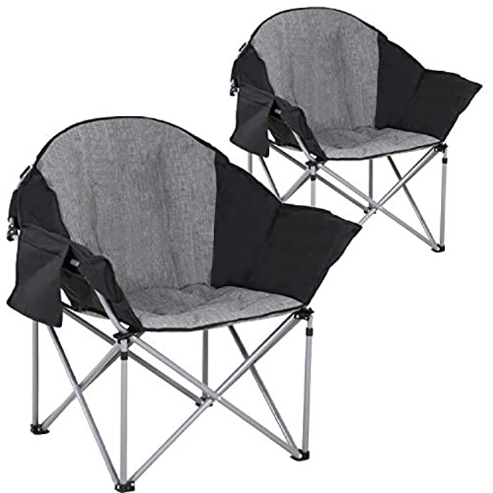 Oversized Camping Chair Lawn Chair Set of 2 Folding Chair Outdoor Chair Portable Chair Patio Chair for Outside with Carry Bag