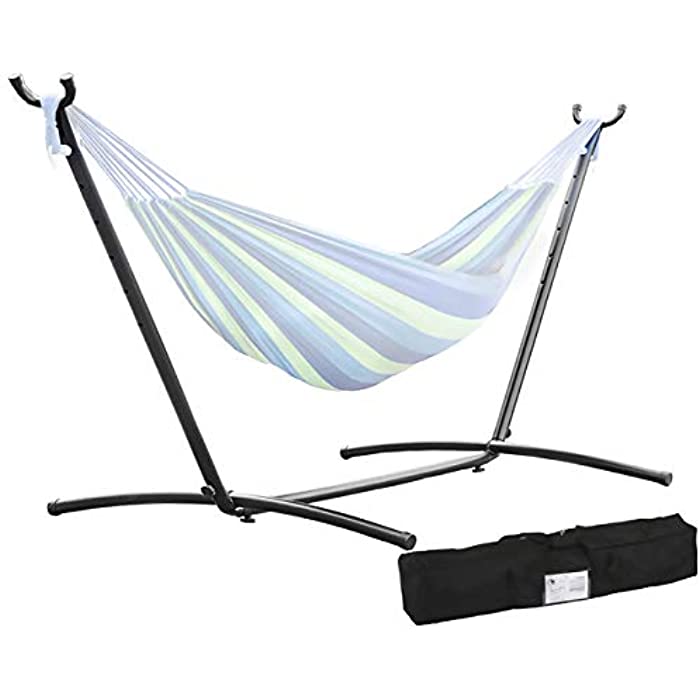 FDW Hammock Stand Portable Heavy Duty Hammock Stand Portable Steel Stand Only for Outdoor Patio or Indoor with Carrying Case (No Hammock)