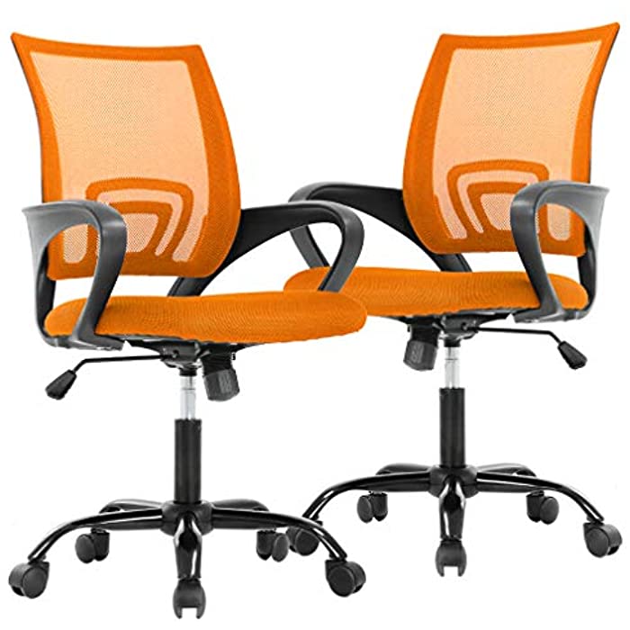 Office Chair Desk Chair Mesh Computer Chair Back Support Modern Executive Adjustable Chair Task Rolling Swivel Chair for Women,Men(2 Pack) (Orange)