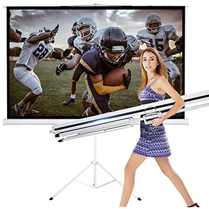 Projector Screen TV HD Large Movie Screen Theater Cinema Tripod Stand for Home Office Outdoor Indoor Folding Wedding Party Presentation 16:9 100 inches,Black