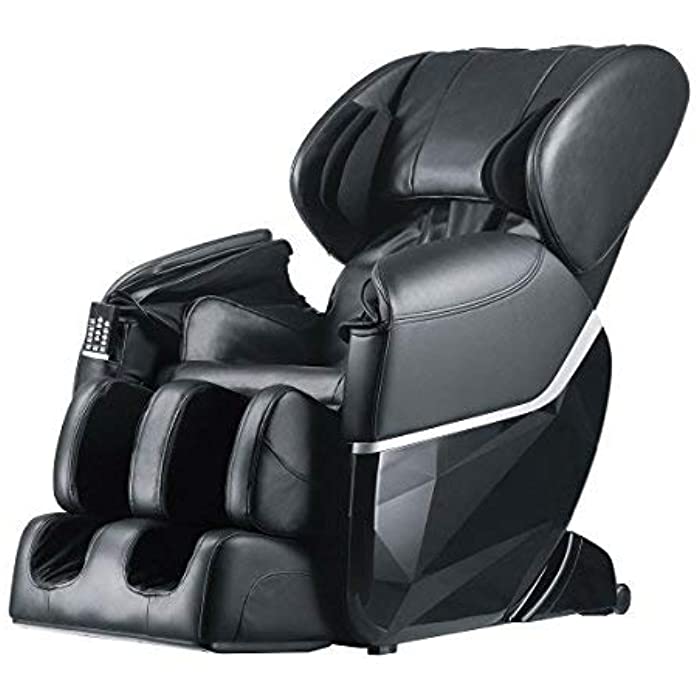 Shiatsu Massage Chairs Full Body and Recliner Zero Gravity Massage Chair Electric Affordable with Armrest Linkage System Built-In Heat Therapy Foot Roller Air Massage System Stretch Vibrating,Black