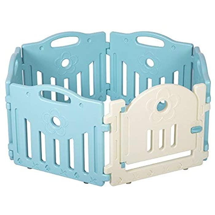 Baby Playpen 6 Panel Playard Kids PlaySafe Activity Center W/Locked Door