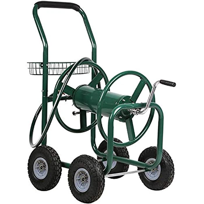 FDW Garden Hose Reel Cart with Wheels Reel Cart Tools Outdoor Yard Water Planting Truck Heavy Duty Water Planting (Green)