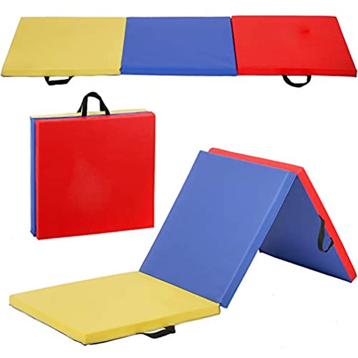 BestMassage Gymnastics Mats 6x2x2 Exercise Mat Tumbling Mats for Gymnastics 6 FT Gymnastics Mats for Home Exercise Pad 3 Folding Lightweight Home Gymnastics Panel Mat for Home Gym Mat Yoga Mat