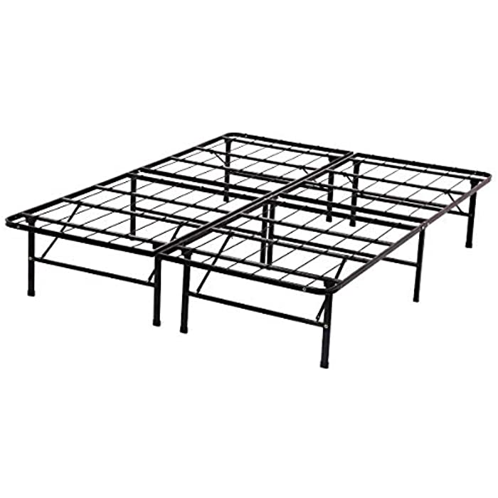 Queen Bed Frame Metal Platform Folding Base Heavy Duty Mattress Foundation Box Spring Adjustable Heavy Duty Steel