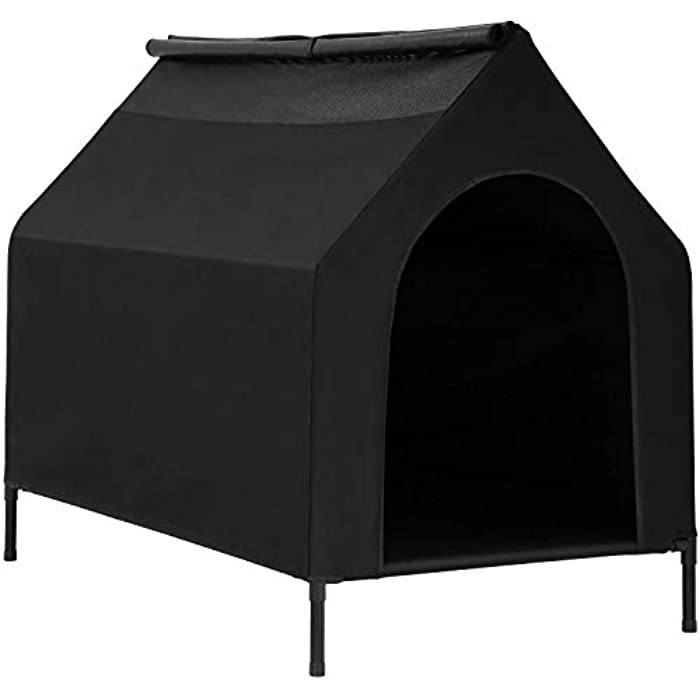 BestPet Dog House for Dogs Elevated Ventilated Design Indoor Outdoor UV Protection Dog Crate Kennel Ideal for Travel and Camping,Small/Large