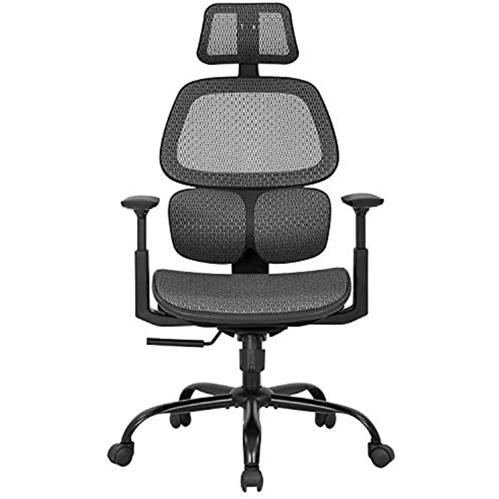 Office Chair Desk Chair Computer Chair with Arms Lumbar Support Swivel Rolling Ergonomic High Back Mesh Task Chair for Men(Grey)