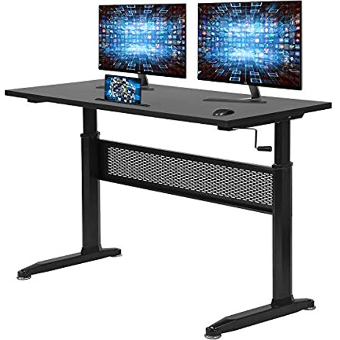 Standing Desk 48 inches Converter Computer Workstation Height Adjustable Desk Large Desktop Stand Up Desk Ergotron Laptop Sit-Stand Desk Fit Dual Monitor for Home Office,Black