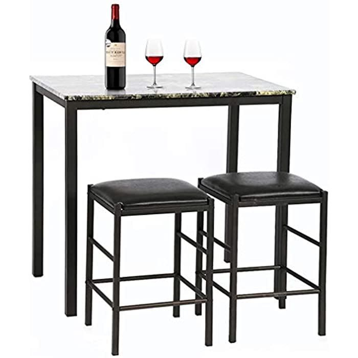 Dining Set Dining Kitchen Table Rectangular Marble Breakfast Wood Dining Room Table Set Table and Chair for 2