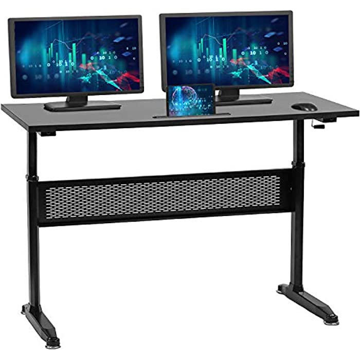 Standing Desk Converter Computer Workstation Height Adjustable Desk Large Desktop Stand Up Desk Ergotron Laptop Sit-Stand Desk Fit Dual Monitor for Home Office Black,48inches