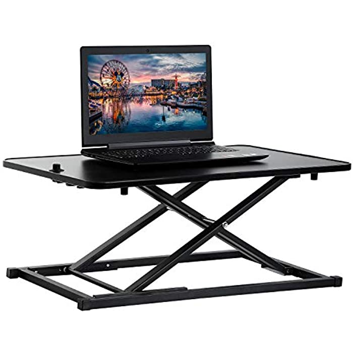 Standing Desk Converter Computer Workstation Standard Office Height Adjustable Laptop Stand Up Desktop Gas Lift Sit-Stand Large Working Area Platform Riser, 29"