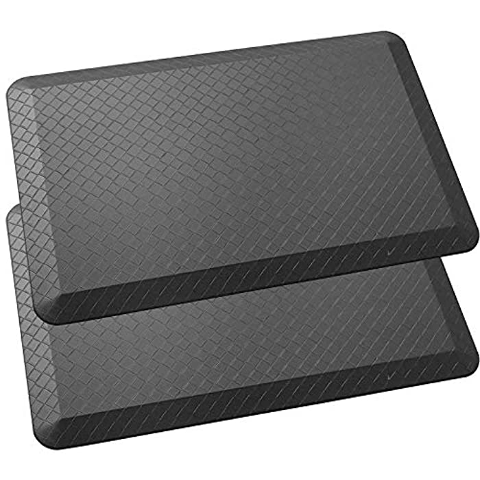 Anti Fatigue Comfort Flooring Standing Mat Kitchen Commercial Grade Pads Ergonomic Floor Pad Kitchen Rug for Office Stand Up Desk (23" x 36", Black)