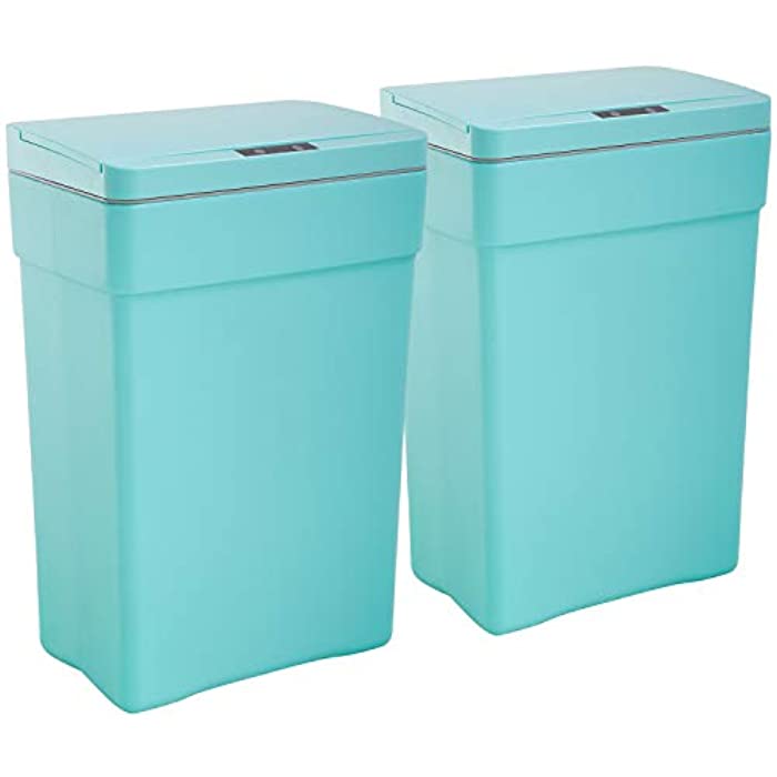13 Gallon Trash Can Plastic Kitchen Trash Can Automatic Touch Free High-Capacity Garbage Can with Lid for Bedroom Bathroom Home Office 50 Liter (Blue)