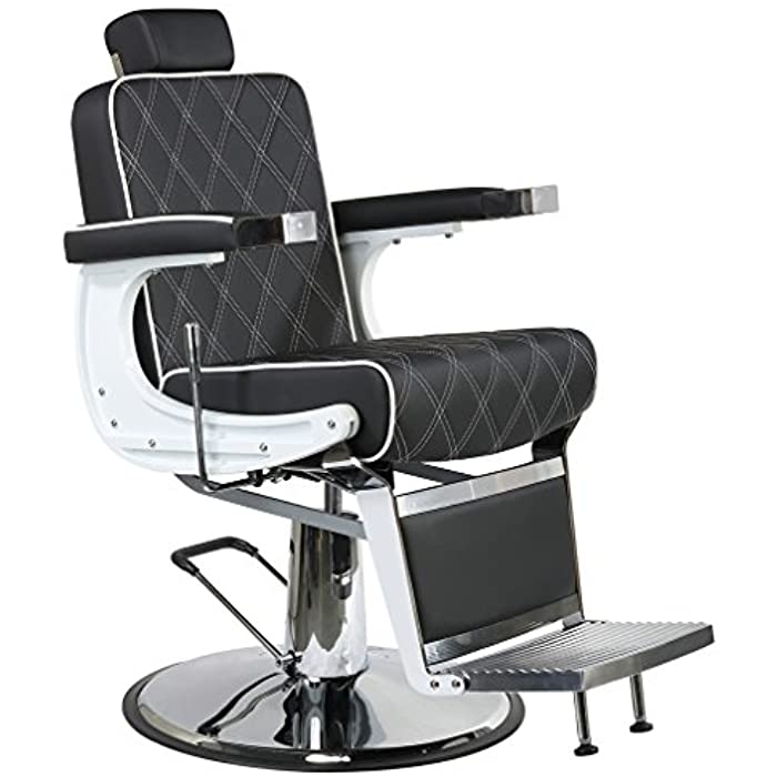 Hair Salon Chair Barber Chair Recline Chair Heavy Duty Styling Salon Chairs Hydraulic Pump Barber Chair 360Swivel Chair Shampoo Styling Hair Chairs Hair Cutting Professional Salon Equipment