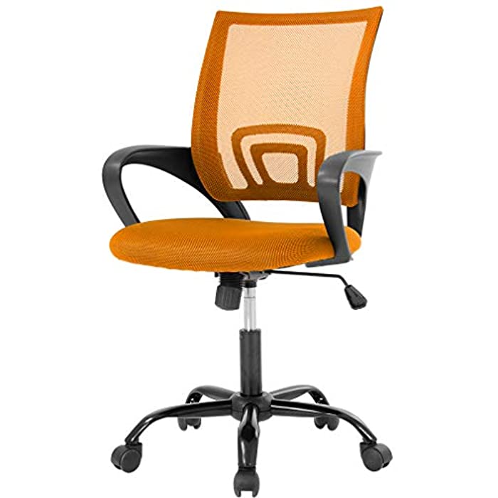 Office Chair Desk Chair Mesh Computer Chair with Lumbar Support Comfortable Mid Back Chair Orange
