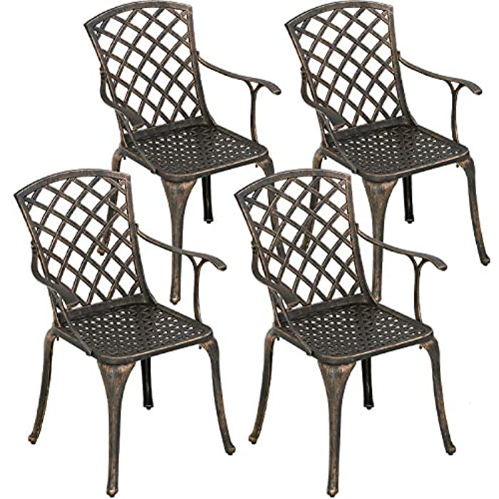 Patio Chairs Outdoor Chair Dining Chairs Set of 4 Wrought Iron Patio Furniture Patio Furniture Chat Set Weather Resistant