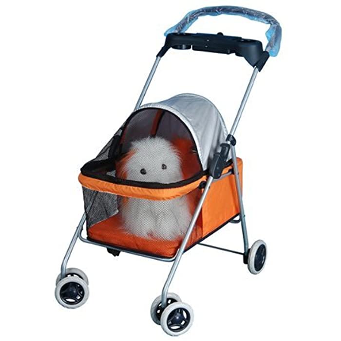 BestPet Pet Stroller Cat Dog Cage Stroller Travel Folding Carrier