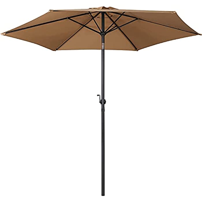 FDW Patio Umbrella 9' Aluminum Outdoor Patio Market Umbrella Tilt W/Crank