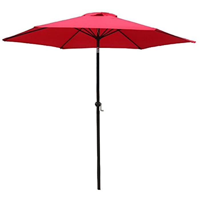 FDW Patio Umbrella 9' Aluminum Outdoor Patio (Red)