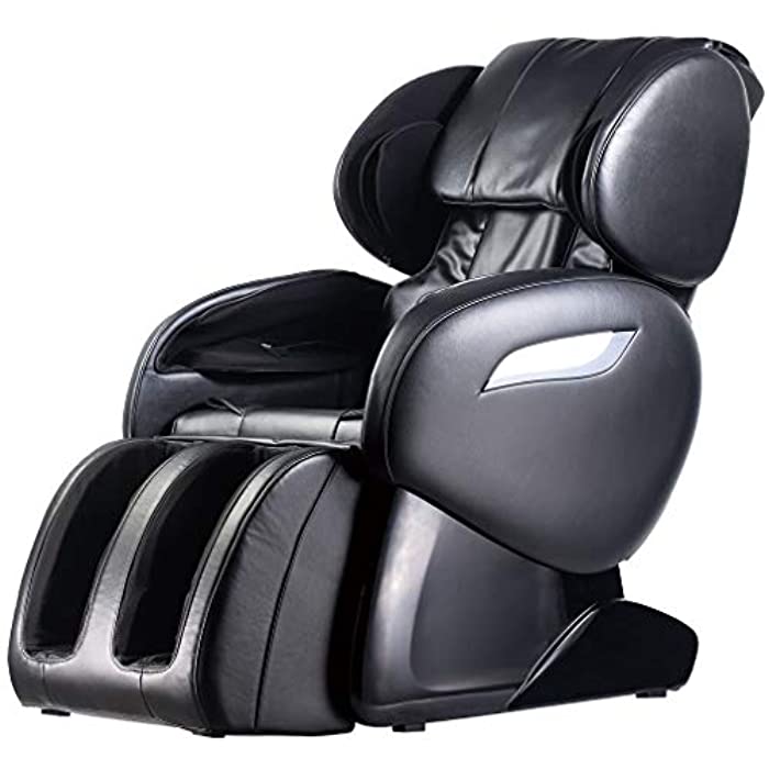 Massage Chair Zero Gravity Full Body Electric Shiatsu Massage Chair Recliner with Foot Rollers Built-in Heat Therapy Air Massage System Stretch Vibrating for Home Office,Black