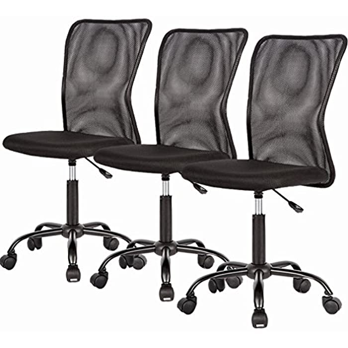 3PC Black Mesh Office Chair
