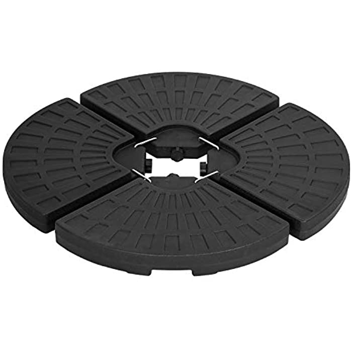 Umbrella Base Stand Patio Umbrella Base Cantilever Offset Umbrella Base Fan Shaped Heavy-Duty Water Or Sand Filled with Locking Black