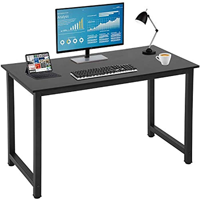 Computer Desk Home Office Desk Gaming Desk Large 47.2”W x 23.6”D Corner Writing Black Student Art Modren Simple Style PC Wood and Metal Desk Workstation for Small Space