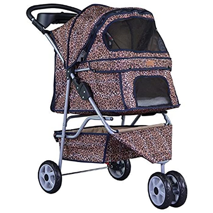 New BestPet 3 Wheels Pet Dog Cat Stroller w/RainCover