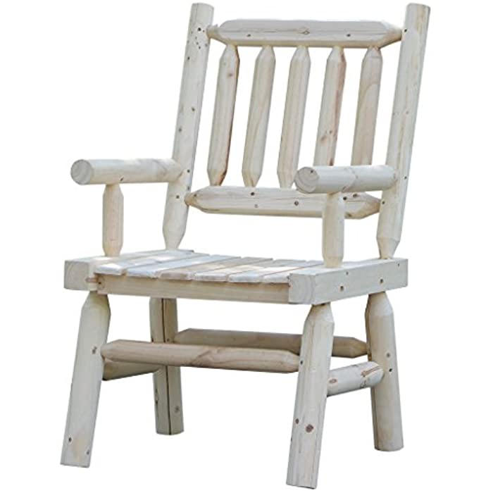 Wooden Chairs Rustic Style Oversized Patio Furniture with Wide Space