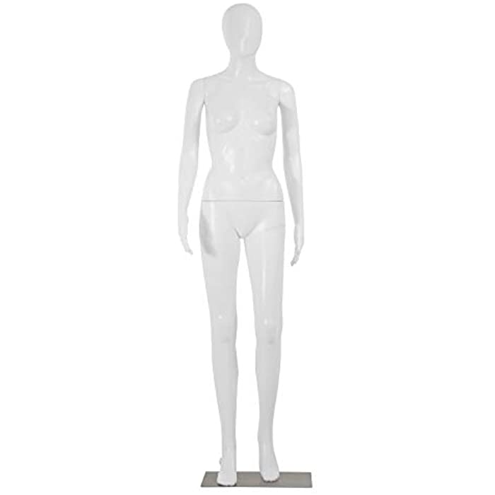 69 Inch Femal Mannequin Full Body Dress Form Sewing Manikin Adjustable Dress Model Mannequin Stand Realistic Mannequin Display Head Dress Mannequin Clothing Form Metal Base Stand (69 Inch)