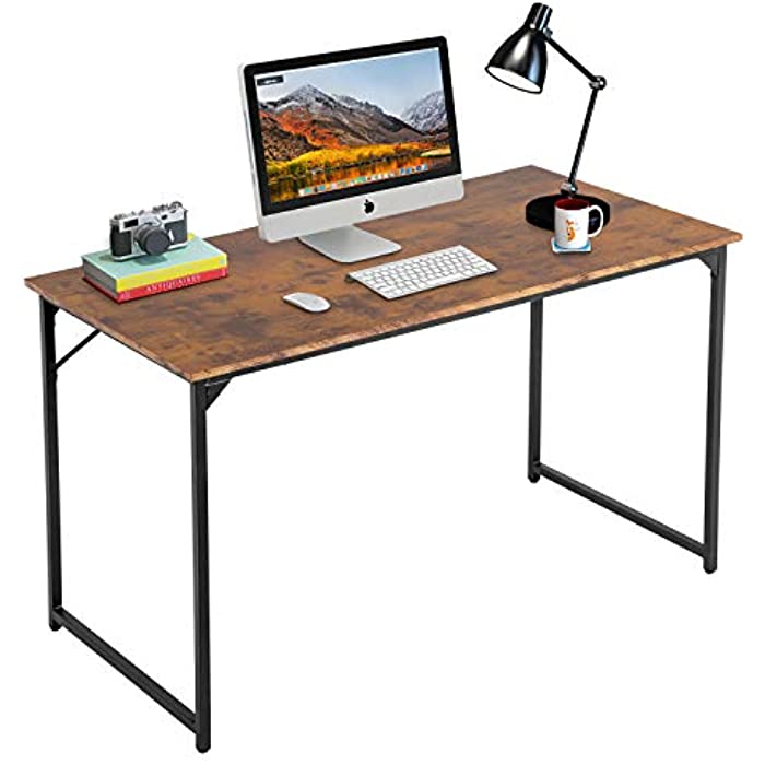 Computer Desk,47.2 inches Home Office Desk Writing Study Table Modern Simple Style PC Desk with Metal Frame，Brown