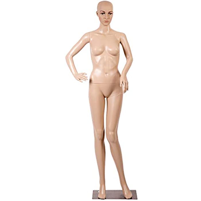 Mannequin Manikin Dress Form Female Full Body 69 Inch Adjustable Mannequin Stand Realistic Mannequin Display Head Turns Dress Model W/Metal Base