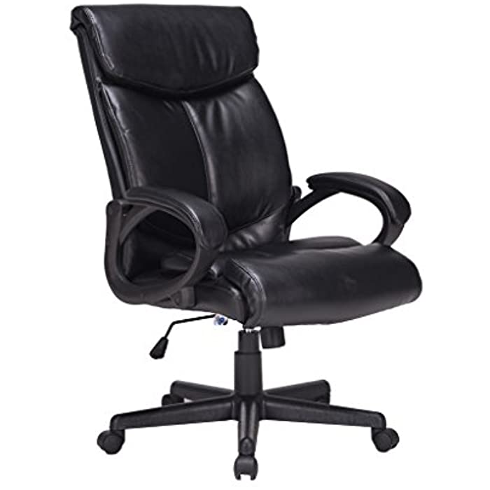 VIVA OFFICE Bonded Leather Chair, High back Swivel Chair with Thick Padded Backrest and Seat