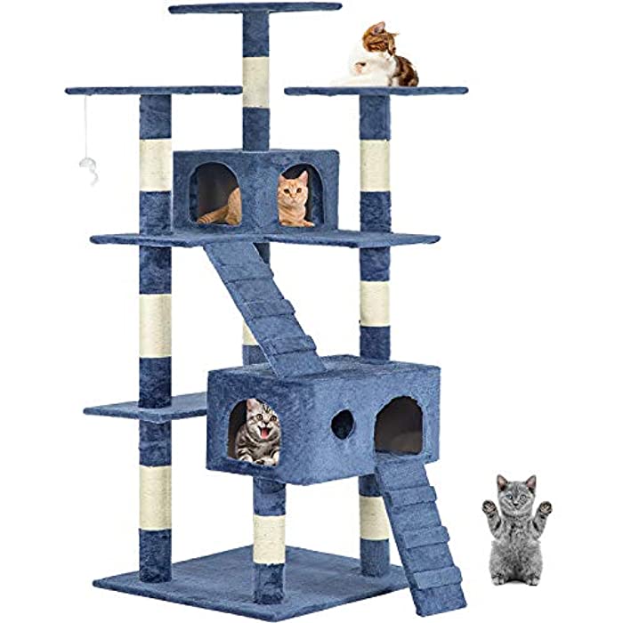 BestPet Cat Tree Cat Tower Cat Condo 72 inches Tall Multi-Level Playpen House Kitty Activity Tree Center with Funny Toys，Multiple Colors