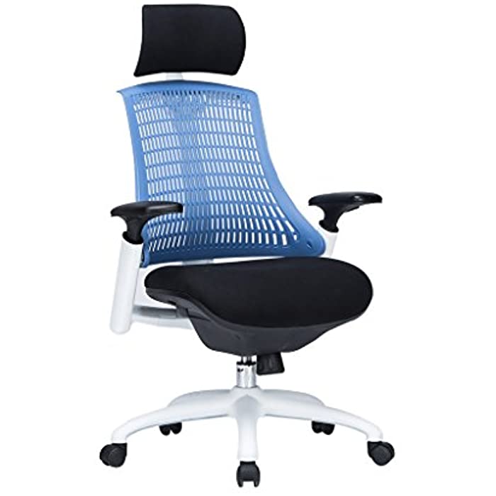 VIVA OFFICE Fashionable High Back Office Chair Executive Chair with Adjustable Armrest, Blue