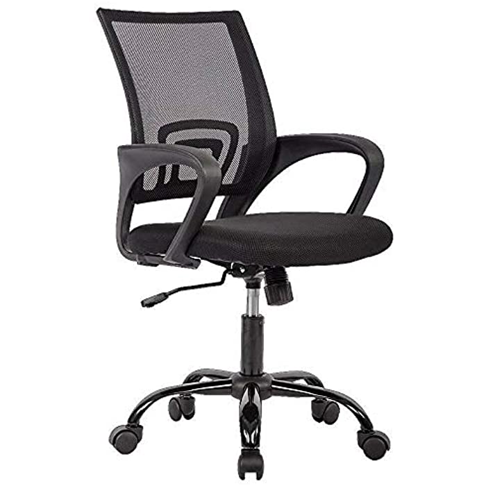 Office Chair Ergonomic Cheap Desk Chair Mesh Computer Chair Lumbar Support Modern Executive Adjustable Stool Rolling Swivel Chair for Back Pain, Black