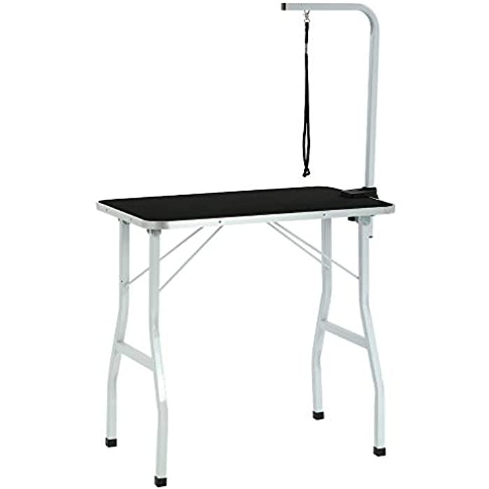 BestPet Dog Grooming Table Adjustable Heavy Duty Pet Cat Grooming Table with Arm/Noose