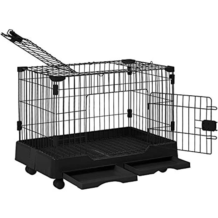 BestPet Cat Cage Cat Crate Kennel Cat Playpen Two Door Cat House Furniture Pet Enclosure Beds Removable Tray Cage for Small Animal Cats Rabbit Guinea Pigs