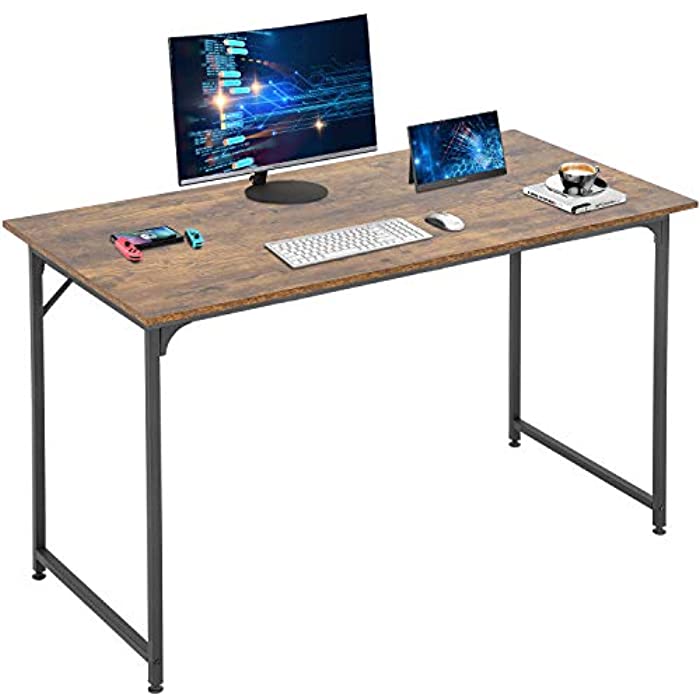 Computer Desk Home Office Desk 48”W x 24”D Gaming Desk Corner Writing Black Large Student Art Modren Simple Style PC Wood and Metal Desk Workstation for Small Space，Vintage